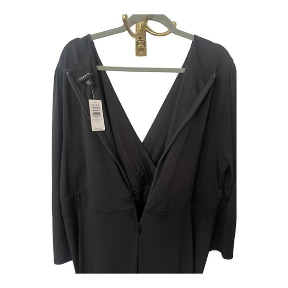 Torrid Studio Knit Hi-Low Maxi Dress Ruched Surplice Neck 3/4 Sleeve Black Sz 20 - Picture 13 of 15